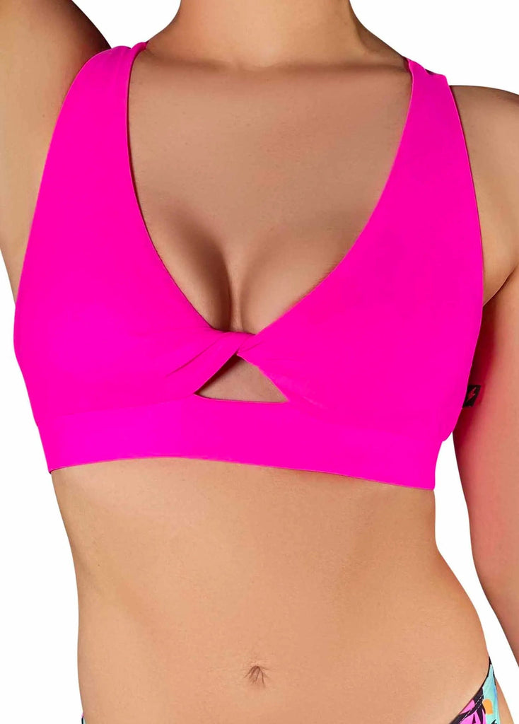 Evolution Sports Bra - Solid Hot Pink– The Barbell Cartel