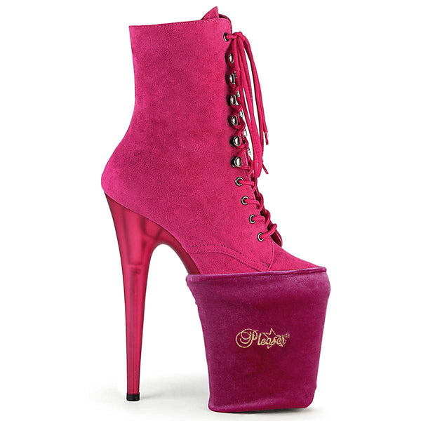 PLEASER Pleaser Shoe Cover - Hot Pink Velvet