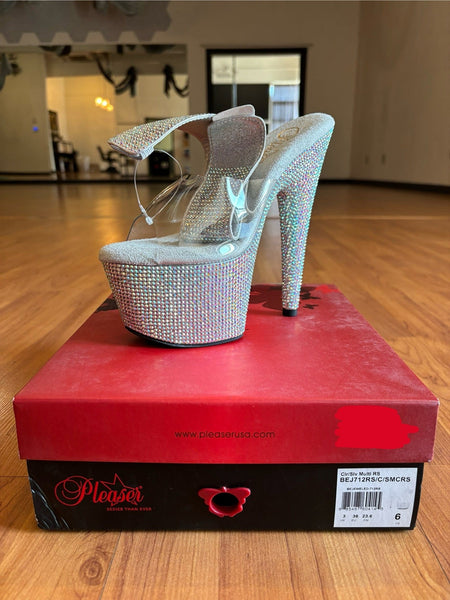 Pleaser Shoes SALE Bejeweled 812RS-size 6